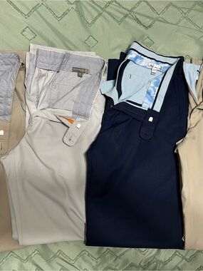 Peter Millar Navy & Light Gray Performance Chinos